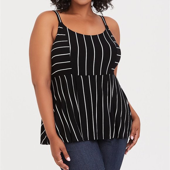 🆕Torrid black and white striped cami - NWT 3x